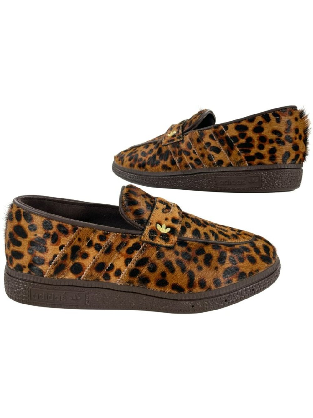 Adidas Handball Spezial Loafer Shoes Leopard Fur Print Brown Women's Size 9 NEW